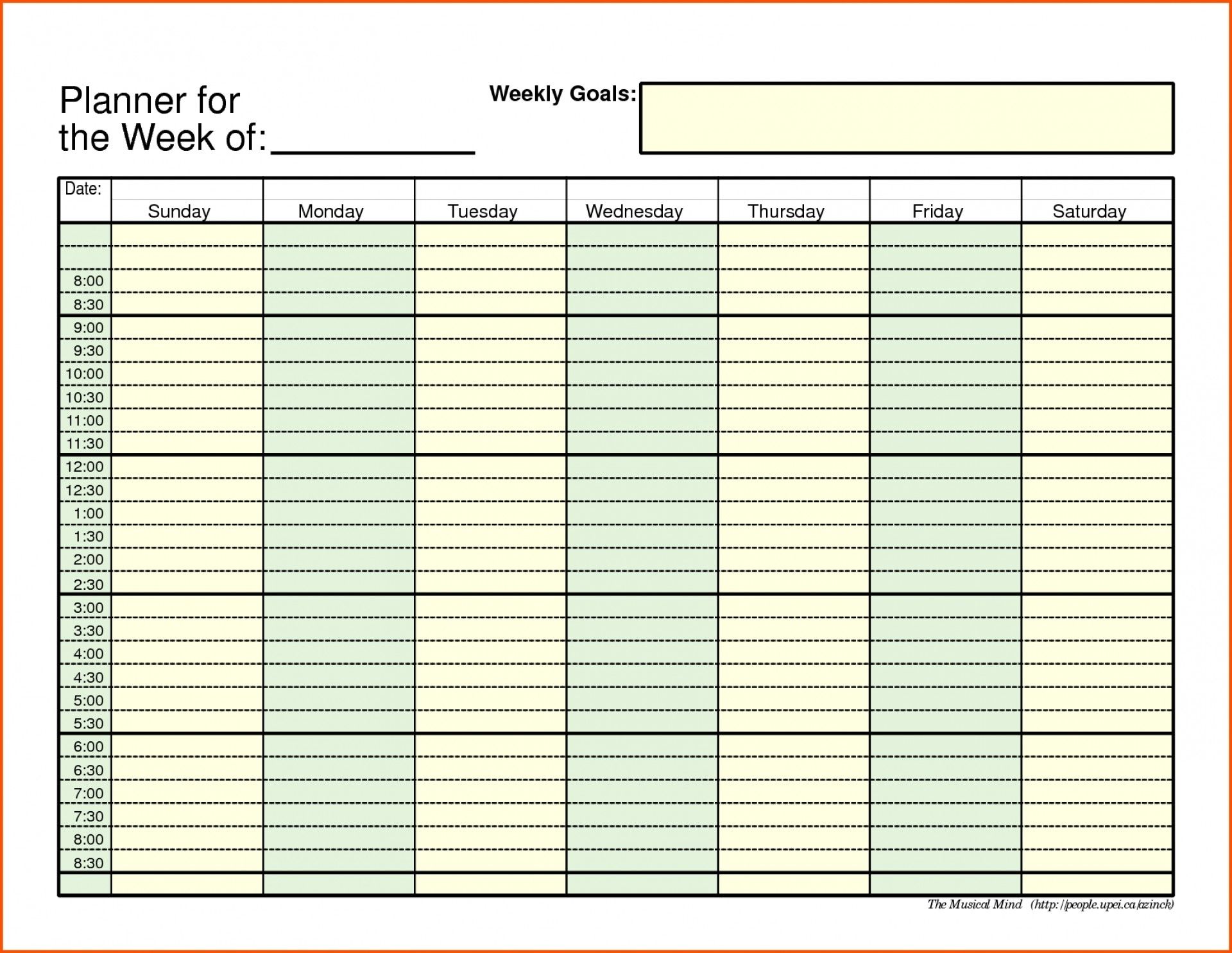 Free Blank Daily Calendar With Time Slots Studynew